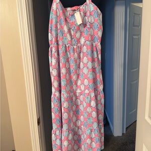 Simply Southern pink and blue shell dress